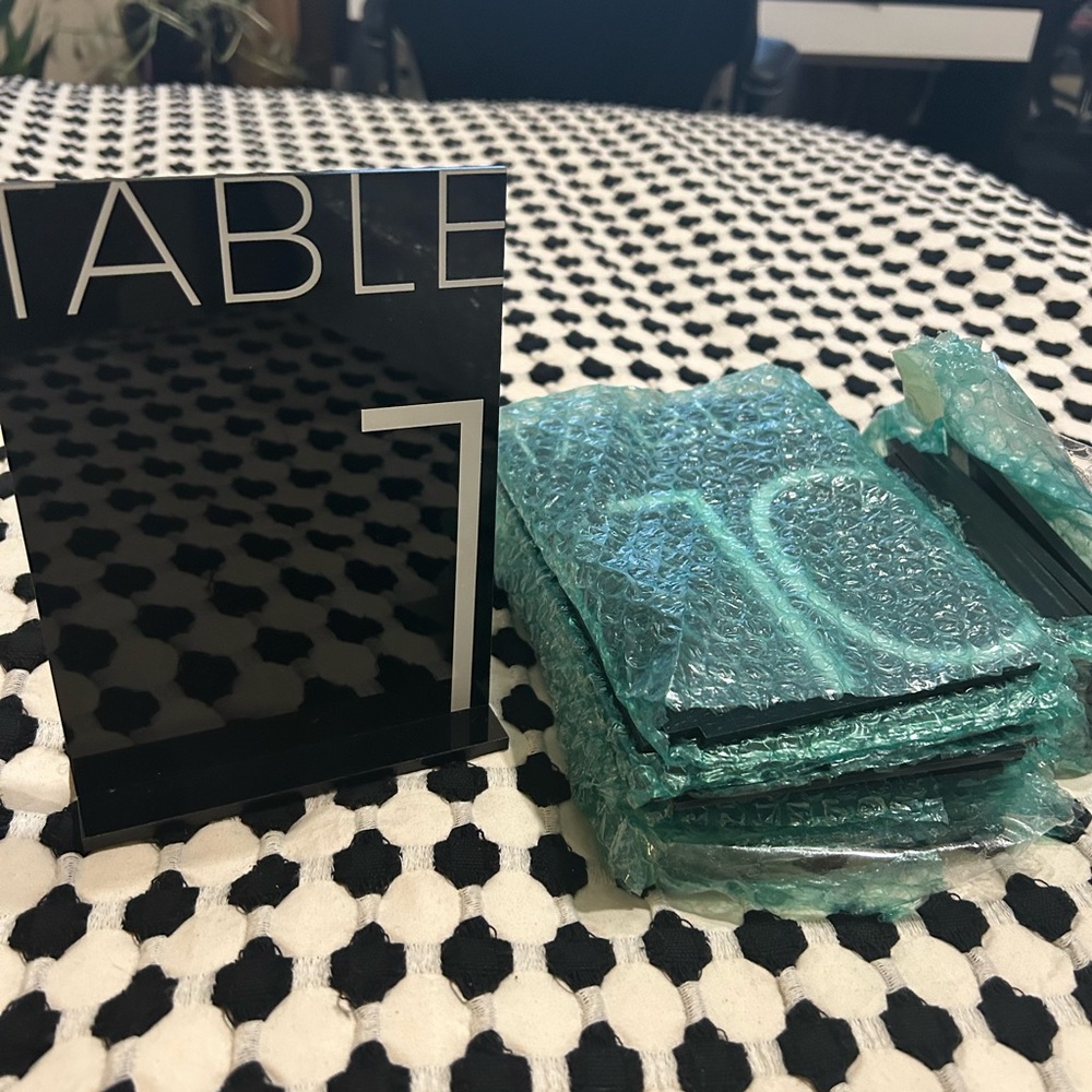 Wedding Accessories- card box, table numbers, signage